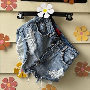 Distressed Denim Women Shorts